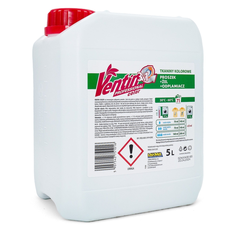 Profesjonalny proszek Ventin w żelu do koloru 5l -fdf08125d636089bfdced3aa0c257aca