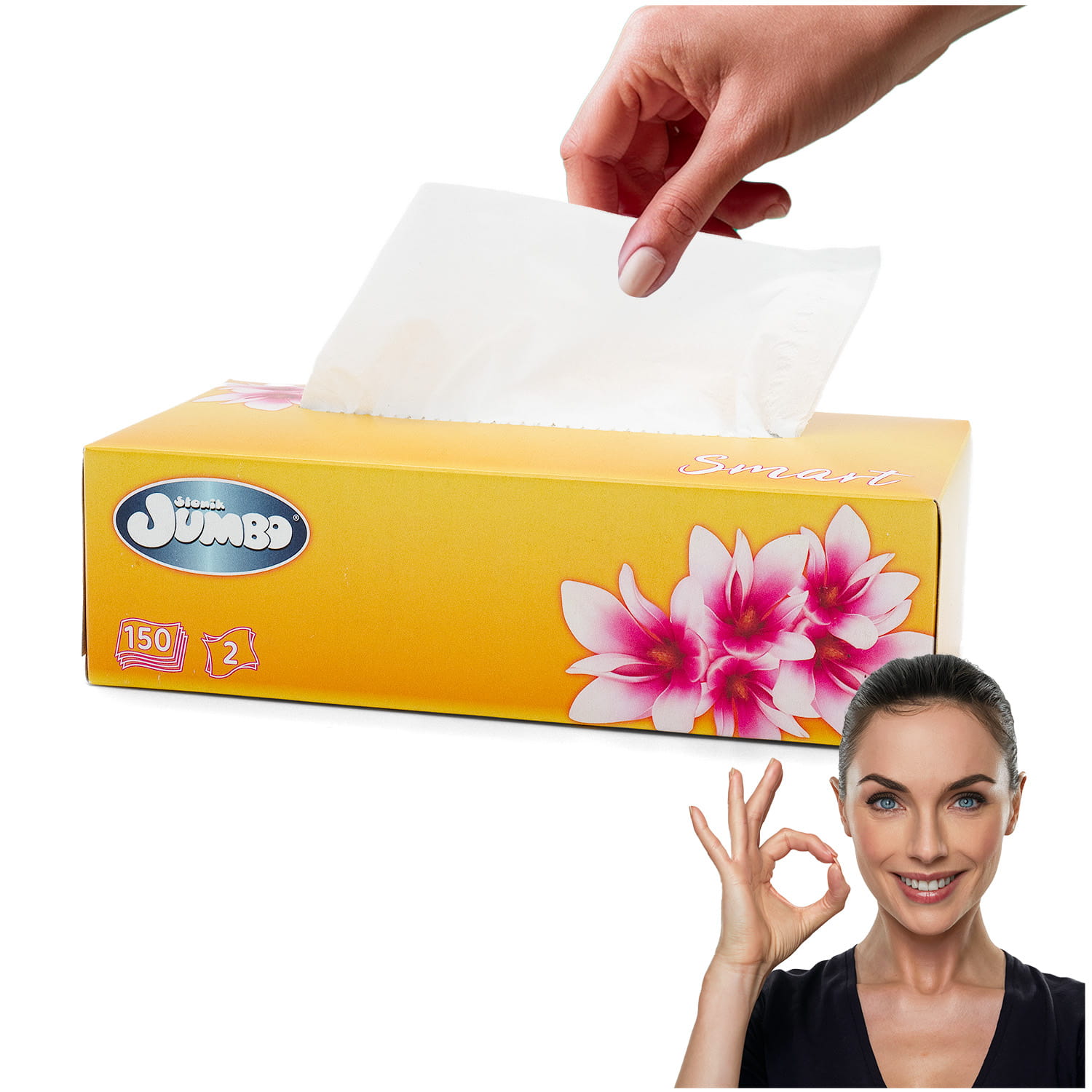 Chusteczki uniwersalne box 150 szt. Jumbo 2w